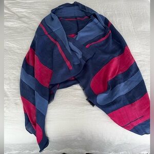 J. Crew tricolor block stripe wrap with fringe